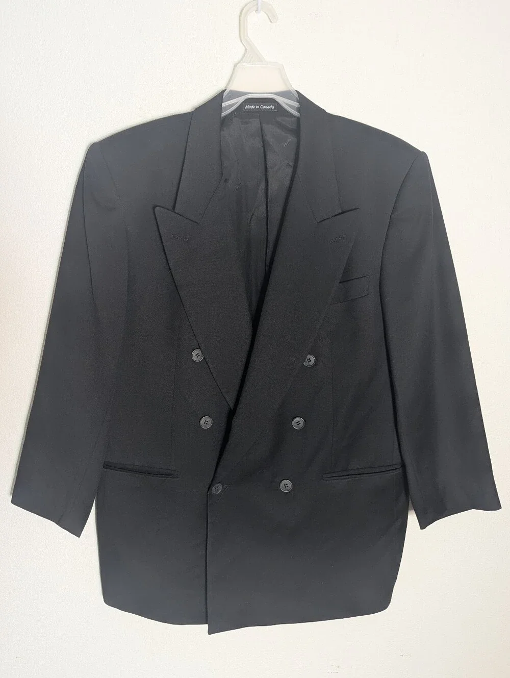 Yves Saint Laurent Mens Power Suit Jacket Blazer Vintage 80s Double Breasted 44R